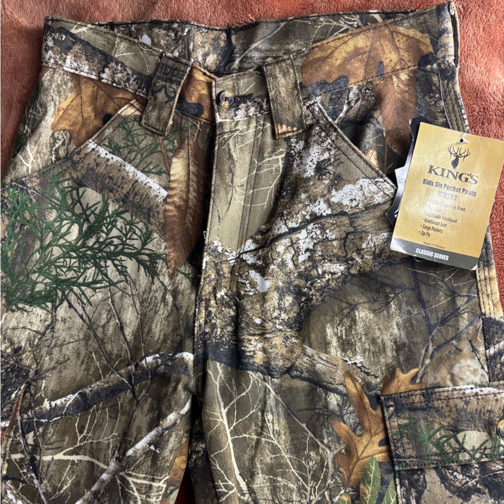 Kings Camo Realtree Edge Kids Six Pocket Hunting Cargo Pants 14/16 NWT - Picture 5 of 16